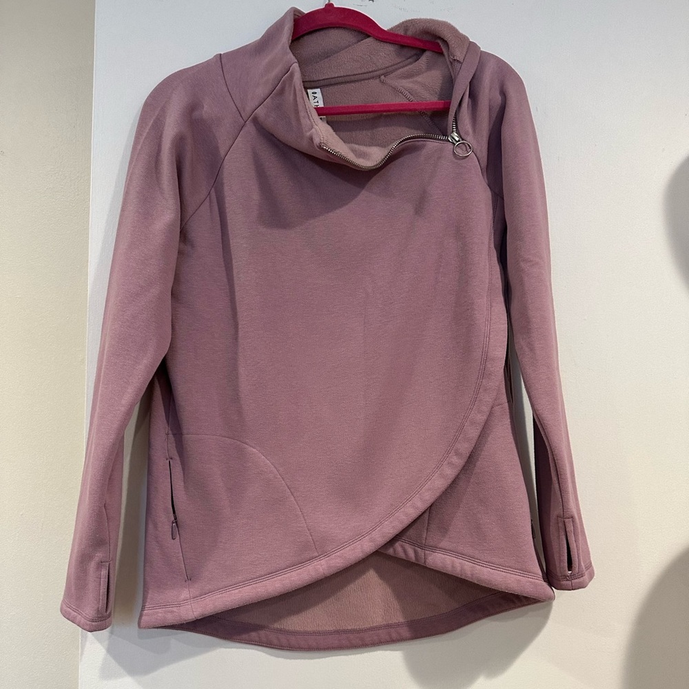Athleta Cozy Karma Asym sweatshirt
